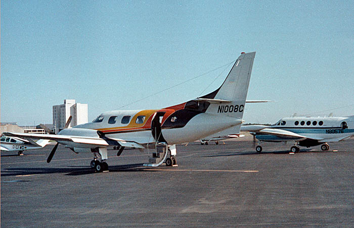 1980 at Bangor, Maine: Merlin 3B, N1008C, on delivery from San Antonio to Melbourne, Australia